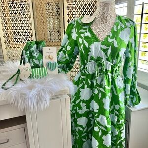 Kate Spade Green Floral Dress and Bag Set